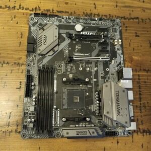 MSI B450 Tomahawk AM4 ATX Motherboard DDR4 MS-7C02 Untested As-Is R3